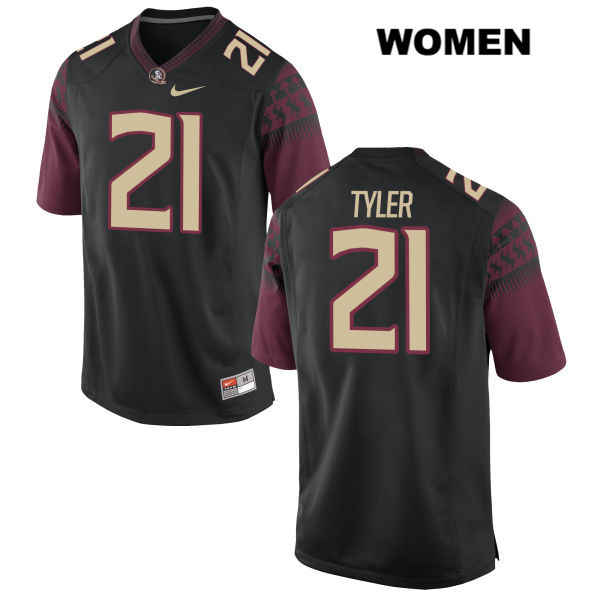 Women's NCAA Nike Florida State Seminoles #21 Logan Tyler College Black Stitched Authentic Football Jersey PRP1769MN